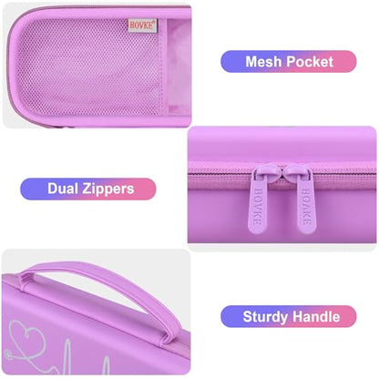 BOVKE Stethoscope Case for 3M Littmann Classic III, Lightweight II S.E, MDF Acoustica Deluxe Stethoscopes - Extra Room for Medical Bandage Scissors EMT Trauma Shear and LED Penlights, Light Purple