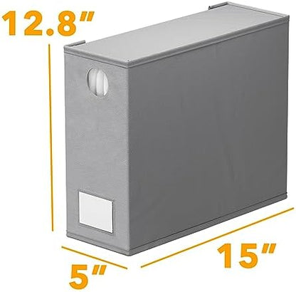 SpaceAid 4 Pack Bed Sheet Organizers and Storage, Foldable Sheet Organizer for Linen Closet, Sheets Set Folder Keeper with Window XL (Queen & King Size) Organizing Bedding Container, Gray