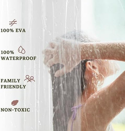 Barossa Design Extra Heavy Duty Shower Curtain Liner Thick - Soft Plastic Shower Liner Waterproof with Grommets & 3 Magnets, Clear, 72"x72"