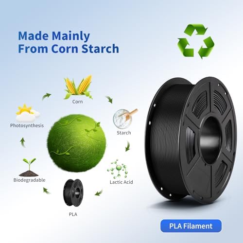 ANYCUBIC PLA Filament 1.75mm Bundle, 3D Printing PLA Filament 1.75mm Dimensional Accuracy +/- 0.02mm, 1KG Reusable Spool (2.2 lbs), 4KG Black