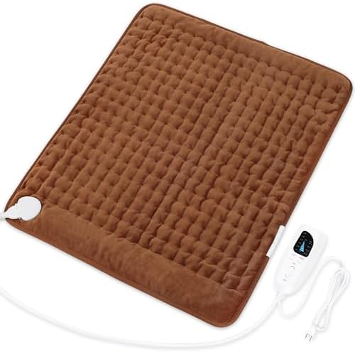 Heating Pad-Electric Heating Pads for Back,Neck,Abdomen,Moist Heated Pad for Shoulder,Knee,Hot Pad for Arms and Legs,Dry&Moist Heat & Auto Shut Off(Darkbrown, 20''×24'')