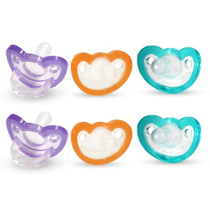 RaZbaby Jollypop Pacifier for Newborns & Up, USA Made, Natural Shaped Orthodontic Binky, Lovingly Shared in NICUs & Hospitals Worldwide, Medical-Grade 100% BPA-Free - 0-3 Months, 6 Pack - Variety