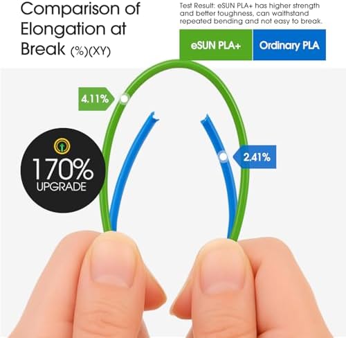 eSUN PLA+ Filament 1.75mm, 3D Printer Filament PLA Plus, Dimensional Accuracy +/- 0.03mm, 1KG Spool (2.2 LBS) 3D Printing Filament for 3D Printers, Grass Green