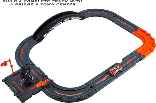 Bundle of Hot Wheels Track Builder Car & Mega Track Pack, 87 Component Parts for 40-ft of Track & 1:64 Scale Toy Car (Amazon Exclusive) + City Track Pack, 10 Component Parts, 1:64 Scale Vehicle