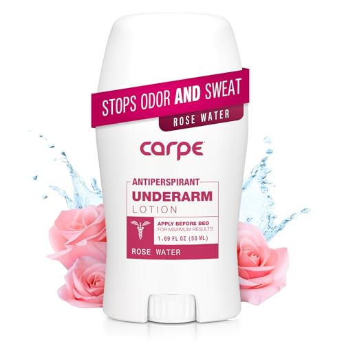 Carpe Underarm Antiperspirant and Deodorant, Clinical strength with Rose Water scent, Combat excessive sweating Stay fresh and dry, Great for hyperhidrosis