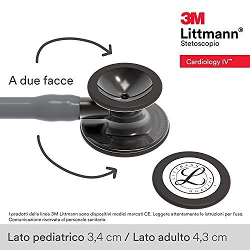 3M Littmann Cardiology IV Diagnostic Stethoscope, 6238, More Than 2X as Loud, Weighs Less, Stainless Steel High Polish Smoke-Finish Chestpiece, 27" Gray Tube, Smoke Stem, and Headset