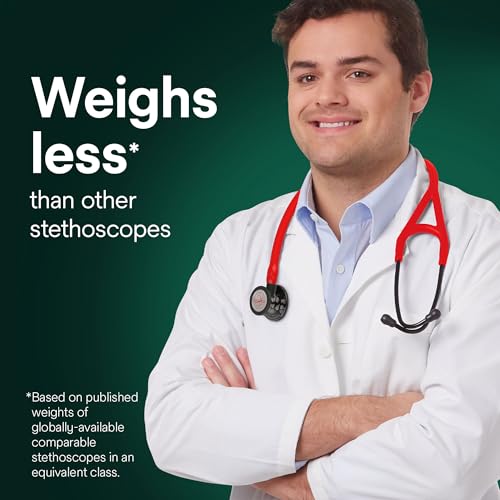 3M™ Littmann® Cardiology IV™ Diagnostic Stethoscope, Limited Edition Featuring Red Logo Diaphragm, Engraved Heart on Stainless Steel High Polish Smoke Chestpiece, 27" Red Tube, Black Stem, 6182