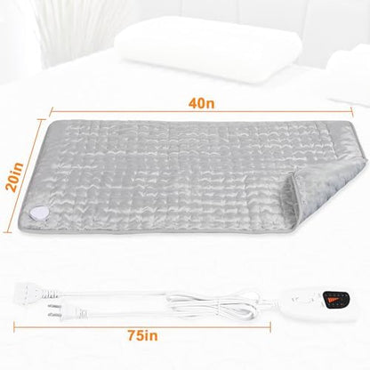 Heating Pad,Electric Heating Pads for Back,Hot Heated Pad for Abdomen,Shoulder,Knee,Multiple Temp and Auto Shut Off(Light Gray, 40''×20')