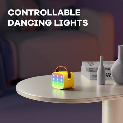 YLL Mini Karaoke Machine for Kids Adults, Portable Bluetooth Speaker with 2 Wireless Microphones, Birthday Gifts Toys for Girls Boys Ages 3, 4, 5, 6, 7, 8, 9,10,11,12+ Years Old Toddler (Yellow)