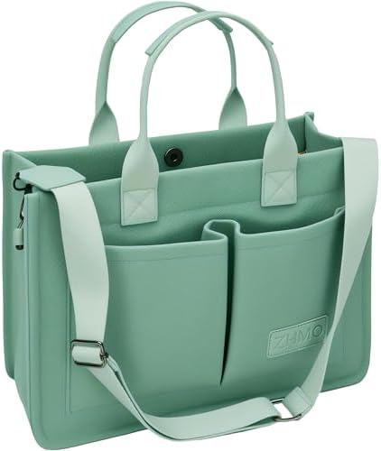 Tote Bag for Women With Compartments,Large Canvas Tote Women's Purse Crossbody Bags Work Laptop Book Bag Satchels Handbags