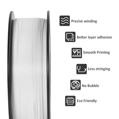 GIANTARM 3D Printer Filament, White Pla Filament, 1Kg(2.2lbs) Spool, 1.75mm Dimension Accuracy +/- 0.03mm, 3D Printing Filament