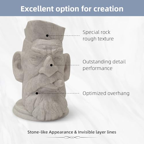 Geeetech Marble PLA Filament, 1.75mm 3D Printer Filament 1kg(2.2lbs), Dimensional Accuracy +/- 0.02 mm, Marble White-Brown Stone Color, Fit Most FDM Printer