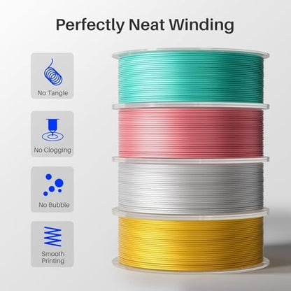 ELEGOO Silk PLA Filament 1.75mm Bronze 1KG, 3D Printer Filament Dimensional Accuracy +/- 0.02mm, 1kg Spool(2.2lbs) Fits for Most FDM 3D Printers