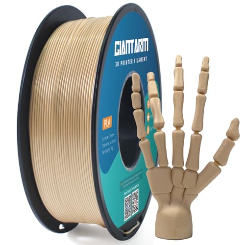 GIANTARM 3D Printer Filament, Bone White Pla Filament, 1Kg(2.2lbs) Spool, 1.75mm Dimension Accuracy +/- 0.03mm, 3D Printing Filament