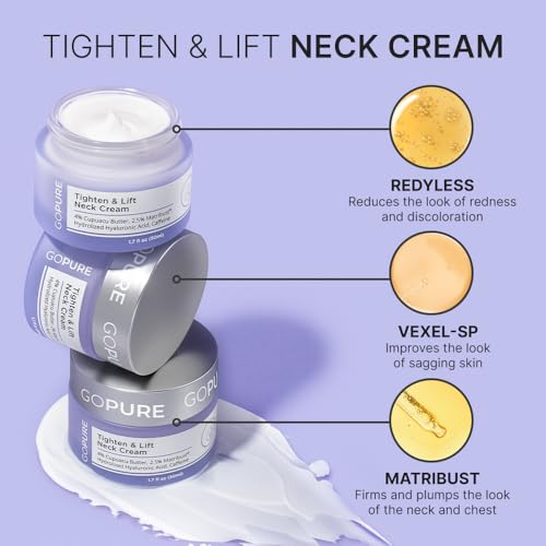 goPure Tighten and Lift Neck Cream - Clinically Tested - Pack of 2
