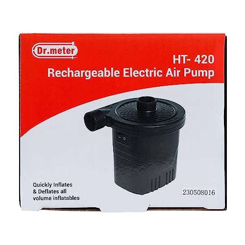 Dr.meter Air Pump for Inflatables, Rechargeable 4000mAh Battery Air Mattress Pump - Portable Quick-Fill Inflator Deflator for Outdoor Camping Inflatable Pool Float Boat Raft Yoga Ball Swim Ring Airbed