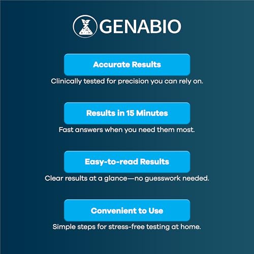 Genabio COVID Home Test (1 Pack - 5 Tests) – FDA EUA Authorized, 15-Minute at-Home Results, OTC at Home Covid Test Kit, Nasal Swab, Easy to Use & No Discomfort, Ages 2+