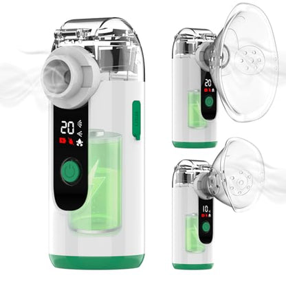 Hand-held Nebulizer for Respiratory System, Portable Nebulizer with Self-Clean Mode, Rechargeable Nebulizer for Home Office Travel