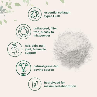 Micro Ingredients Bovine Collagen Peptides Powder, 1lb | Type I & III + Natural Protein | Grass-Fed Bovine Source | Unflavored | Supports Skin, Joint & Bone Health | Paleo, Non-GMO