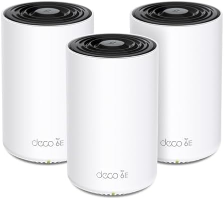 TP-Link Deco XE70 Pro AXE4900 Tri-Band WiFi 6E Mesh WiFi System - 2.5G WAN/LAN Ports, 4.9 Gbps Wi-Fi 7,200 Sq. Ft Coverage, Connect up to 200 Devices, 6 GHz Band, 3-Pack
