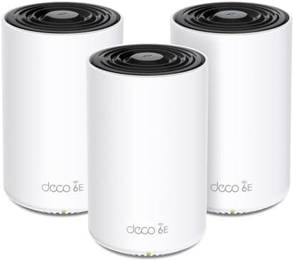 TP-Link Deco XE70 Pro AXE4900 Tri-Band WiFi 6E Mesh WiFi System - 2.5G WAN/LAN Ports, 4.9 Gbps Wi-Fi 7,200 Sq. Ft Coverage, Connect up to 200 Devices, 6 GHz Band, 3-Pack