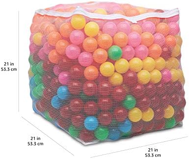 Amazon Basics BPA Free Crush-Proof Plastic Ball, Pit Balls with Storage Bag, for Toddlers Kids 12+ Months Play, Pack of 1000 Balls, 6 Bright Colors