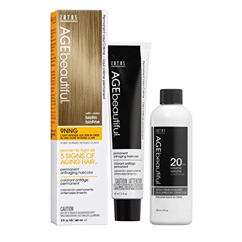 AGE beautiful Permanent Hair Color Dye Liqui Creme | 100% Gray Coverage | Anti-Aging Haircolor | Biotin for Thicker, Fuller Hair | Professional Salon Coloring