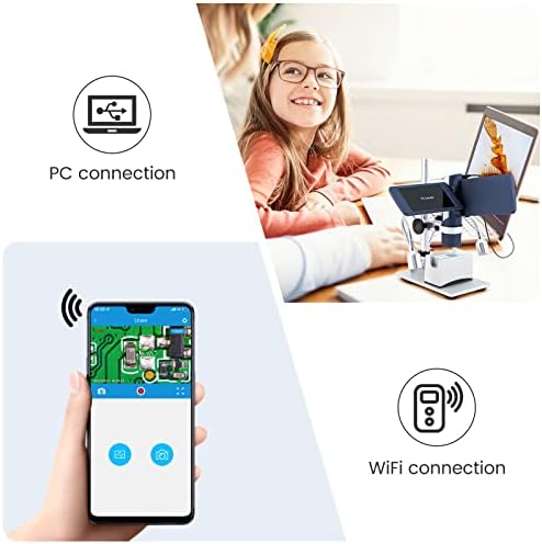 Andonstar AD203S HDMI Digital Microscope for Error Coins with Metal Stand, Handheld Portable USB Microscope Kit for Kids&Adults, 4" LCD Screen, Photo/Video Capture, Windows/Mac PC Compatible(Navy)