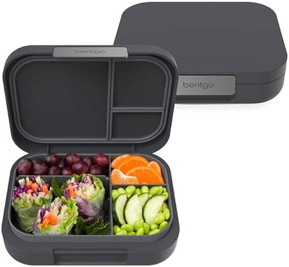Bentgo Modern - Adult & Teen Bento Lunch Box; 3-4 Compartments, Leak-Resistant, 5.5 Cup Capacity/44 fl oz, Improved Locking Clips, Reusable, BPA-Free, Dishwasher/Microwave Safe Tray (Dark Gray)