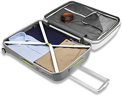 Samsonite Freeform Hardside Expandable Luggage with Spinners, White/Grey, 2PC SET (Carry-on/Large)