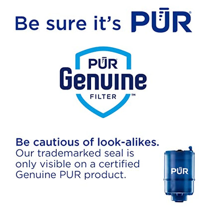 PUR PLUS Horizontal Faucet Mount Water Filtration System with 3-in-1 Lead Reducing Filter for Great-Tasting Filtered Tap Water, Lasts 100 Gallons, Fits Most Kitchen or Bathroom Faucets, Metallic Grey