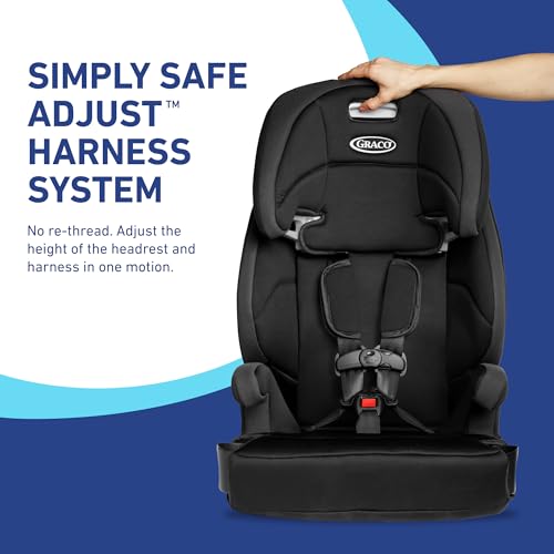 Graco Tranzitions 3-in-1 Harness Booster Car Seat, Forward Facing Car Seat, Highback, to Backless Booster, Black