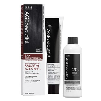 AGE beautiful Permanent Hair Color Dye Liqui Creme | 100% Gray Coverage | Anti-Aging Haircolor | Biotin for Thicker, Fuller Hair | Professional Salon Coloring