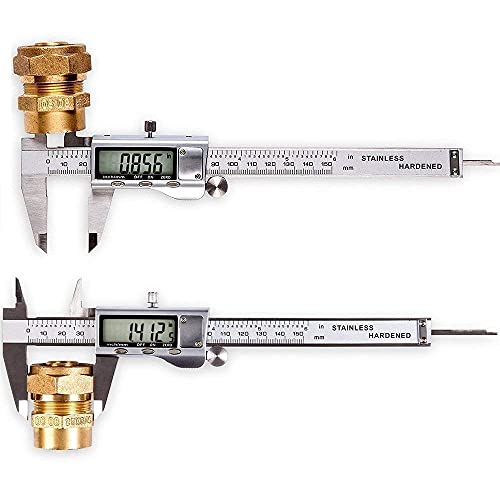 Digital Caliper, IP54 Waterproof Stainless Steel Caliper Measuring Tool, Vernier Caliper with Huge LCD Screen, Auto - Off Feature, Inch and Millimeter Conversion (6 Inch /150 mm)