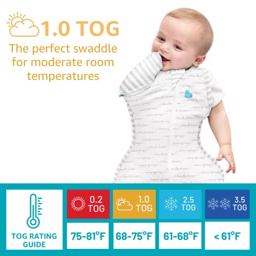 Love to Dream Swaddle Up Transition Swaddle, Patented Zip-Off Wings, Gently Help Baby Transition from Being Swaddled to Arms Free When Showing Signs of Rolling, 1.0 TOG, 13-19 lbs, Gray
