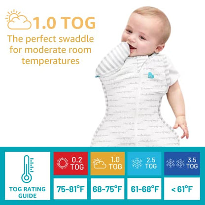 Love to Dream Swaddle Up Transition Swaddle, Patented Zip-Off Wings, Gently Help Baby Transition from Being Swaddled to Arms Free When Showing Signs of Rolling, 1.0 TOG, 13-19 lbs, Gray