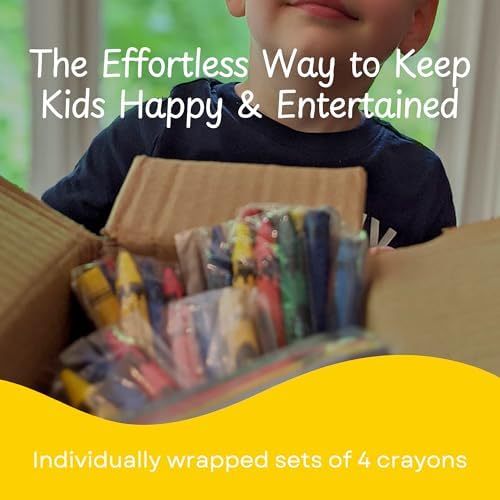 CrayonKing 250 Sets of 4-Packs (1000 Bulk Crayons) – Non-Toxic, Individually Wrapped, Perfect for Parties, Restaurants, Classrooms & More