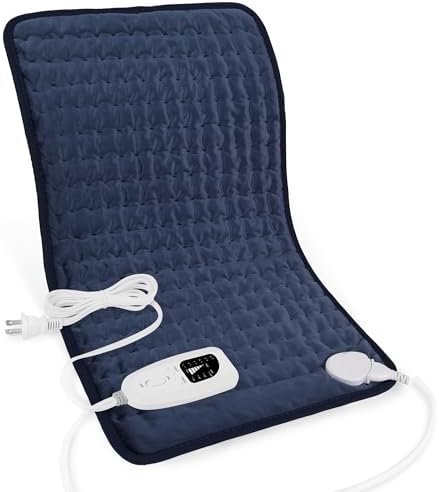 Electric Heating Pads,Heating Pad for Back,Shoulder,Hot Pad for Neck and Arms,Abdomen,Moist Heated Pad for Legs and Knee,Auto Shut Off(Navy Blue, 24''×12'')
