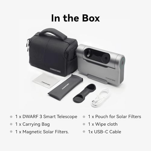 Dwarf 3 Smart Telescope - Portable, Capture Astronomy/Wildlife/Panorama, EQ Mode, Cloud Processing, 4K Auto-Tracking, Ultra-Light 3lb, Suits All Ages