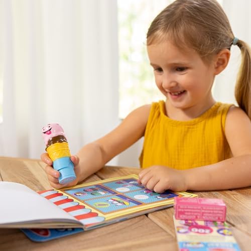 Melissa & Doug Sticker Wow!™ Ice Cream Bundle: 24-Page Activity Book, Refillable Sticker Stamper, Mini Pad, 500 Stickers, Arts and Crafts for Kids Ages 3+