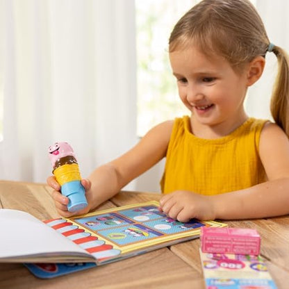 Melissa & Doug Sticker Wow!™ Ice Cream Bundle: 24-Page Activity Book, Refillable Sticker Stamper, Mini Pad, 500 Stickers, Arts and Crafts for Kids Ages 3+
