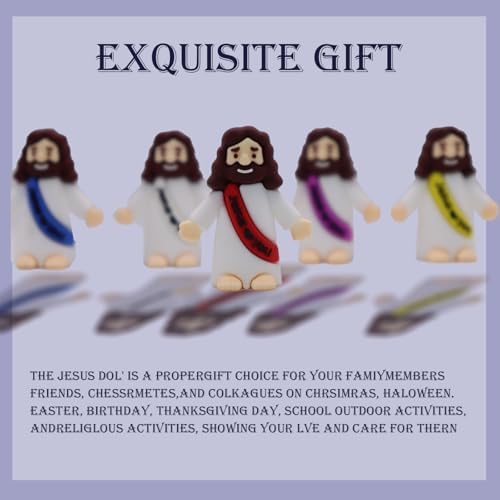 Little Jesus Figures, Mini Jesus Figurines in Bulk, Multicolor Tiny Jesus Figures, Miniature Figurines to Hide and Seek Religious Gifts for Easter Egg Stuffers (100)