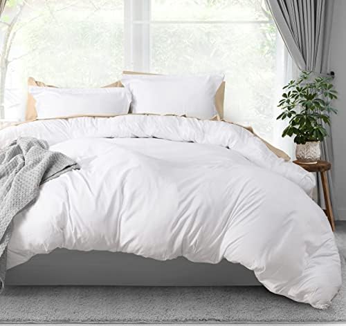Utopia Bedding Duvet Cover Queen Size - 3 Piece with Zipper Closure - 1 Comforter Cover 90X90 Inches & 2 Pillow Shams 20X26 Inches (White) Comforter Not Included