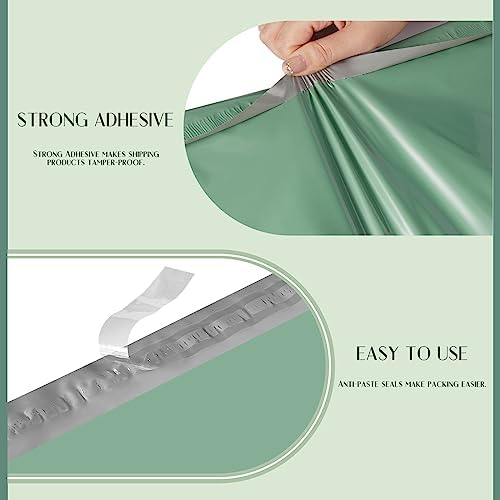 Metronic Large Poly Mailers 24x24 100 PCS, Strong Adhensive Shipping Bags for Clothing, Waterproof Shipping Envelopes for Small Business, Tear-resistant Mailers Poly Bags in Grayed Jade Green