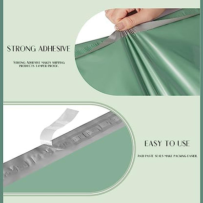 Metronic Large Poly Mailers 24x24 100 PCS, Strong Adhensive Shipping Bags for Clothing, Waterproof Shipping Envelopes for Small Business, Tear-resistant Mailers Poly Bags in Grayed Jade Green