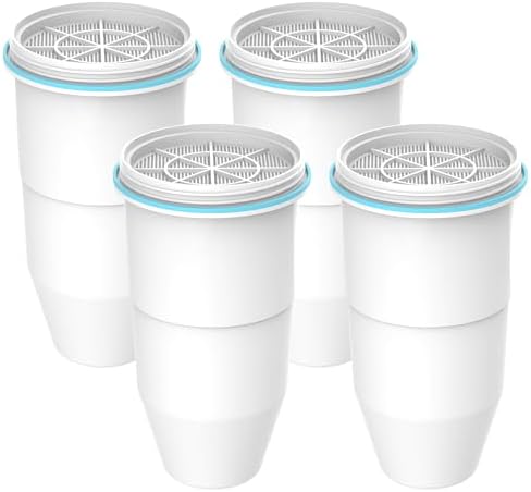 AQUA CREST NSF/ANSI 53 Certified Multiple-Stage Replacement Water Filters, Replacement for ZR-017 Pitcher Filters and Dispenser Filters, Reduce TDS, PFOA/PFOS, Chlorine, Bad Taste and Odor, 4 Packs