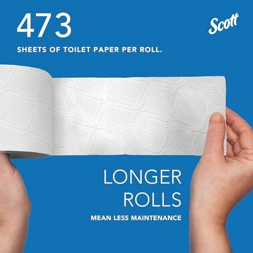 Scott Professional 100% Recycled Fiber Standard Roll Bulk Toilet Paper (13217), 2-Ply, Elevated Design, White, Individually Wrapped (80 Rolls of 473 Sheets, 37,840 Sheet Total)
