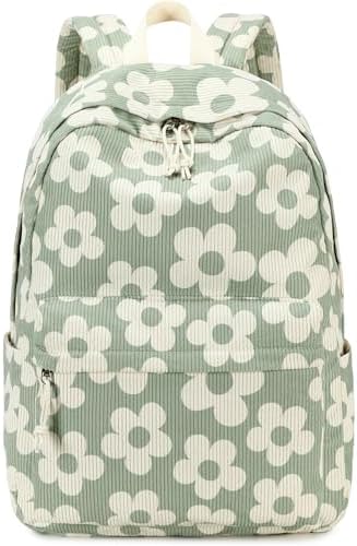 School Backpack for Teen Girls Bookbags Elementary High School Corduroy Laptop Bags Women Travel Daypacks