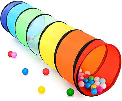 Kids Play Tunnel Tent for Toddlers, Colorful Pop Up Crawl Tunnel Toy for Baby or Pet with Breathable Mesh, Collapsible Gift for Boy and Girl Play Tunnel Indoor and Outdoor Game