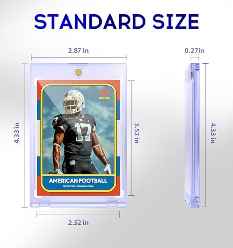 100ct Magnetic Card Holder, 35pt One Touch Card Holder, U-V Protectors Hard Plastic for Trading Cards, Magnet Case, Sports, Game, Football, Baseball Cards Holder